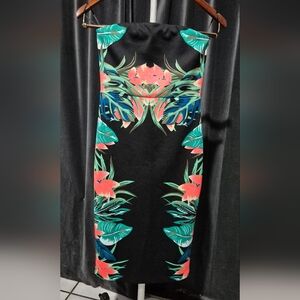 Express Black Tropical Print Dress